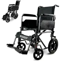 Mobiclinic , Rollstuhl, S230, faltbar und leicht, Sitz 43 cm, klappbare und abnehmbare Stufen, kleine Räder, Feststellbremse und Fußbremse