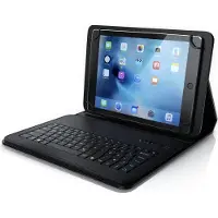 Aplic CSL Bluetooth Tastatur mit Schutzhülle, Tablet-Tastatur für 9-12 Zoll Tablets, magnetische Befestigung, Multimedia Funktionstasten, QWERTZ Layout