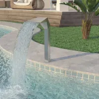 vidaXL Cloris Designermöbel Pool-Wasserfall Edelstahl 50x30x90 cm Silbern 2024 Neu