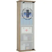 VCM Medizinschrank | Maße ca. H. 92 x B. 31 x T. 18 cm | Apothekerschrank abschließbar | Arzneischrank - Omal XL