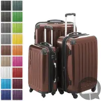 Hauptstadtkoffer - Alex - Kofferset 3 Größen Hartschalenkoffer Trolleys erweiterbar, 4 Rollen, Hartschale glänzend Reisekoffer Set, expandable travel luggage,Cyanblau
