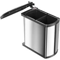 Hailo Duo 3416. Abfallsammler, Edelstahl. - Mülleimer