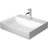 Duravit Aufsatzwaschbecken DuraSquare 60 x 47 cm weiß glänzend mit nicht verschließbarem Ablaufventil 2353600071