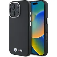 BMW Etui M Glatt voll gewickelt Metall Magsafe Na Iphone 16 Pro - Czarne
