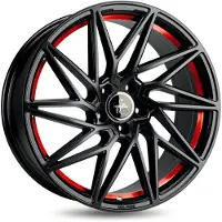 KESKIN KT20 Future matt black red inside 8.5x19 ET30 - LK5/112 ML72.6 Felge Alu