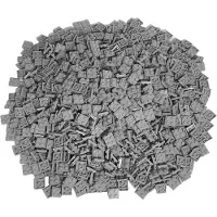 LEGO 100 Stück Bauplatten, 2x2, Hellgrau