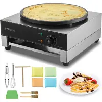 Vevor elektrischer Crepemaker Crepe-Maschine 3000 W flache Crepe-Grillplatte 40 cm