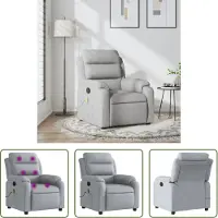 The Living Store Massagesessel Hellgrau Stoff