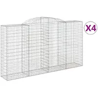 vidaXL "2026 MODERNE"Gabionen-Hochbeet - Blumenkasten - mit Hochbogen 4er-set - multifunktional& Moderne - 300x50x160/180cm Verzinktes Eisen - Beete Einfacher Aufbau CC5528507