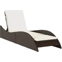 vidaXL Sonnenliege mit Auflage Braun 60x205x73 cm Poly Rattan