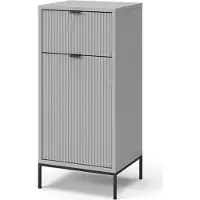 Vicco Badschrank Eliza Grau 40 x 87 cm mit Tür und Schublade, Model 40697