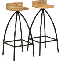 vidaXL Möbel Barhocker 2 Stk. Massivholz Mango - Barhocker 245265