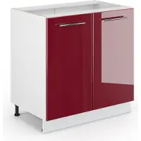 Vicco Midischrank Fame-Line Bordeaux Hochglanz 80 x 82 cm mit Regal, ohne Arbeitsplatte, Model 43523