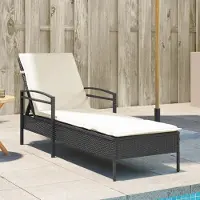 Prolenta Maison Exclusive - Sonnenliege mit Auflage Schwarz 63x200x81 cm Poly Rattan