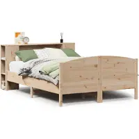 Syfax Massivholzbett mit Regal ohne Matratze 135x190 cm Kiefer