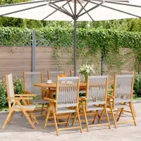 vidaXL "2026 Promotion" Gartenstuhl Verstellbar 8 Stk. - Hohe Qualität - Grau Massivholz Akazie - Gartenstühle CC11990