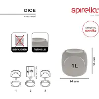 Spirella 7610583191663, 1 l, Quadratisch, Polypropylen (PP), Graubraun, 140 mm, 140 mm