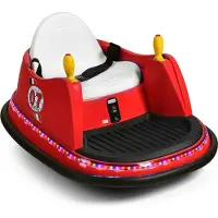 Costway 6V Kinder Autoscooter mit Fernbedienung, Elektro Fahrzeuge mit bunten Lichtern und Musik, Kinderfahrzeuge 360 Grad, Aufsitzfahrzeug für Kinder von 2-5 Jahren (Rot)