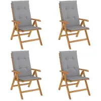 vidaXL Gartenstühle mit Kissen 4 Stk. Massivholz Teak