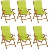 vidaXL Gartenstühle mit Kissen 6 Stk. Massivholz Teak