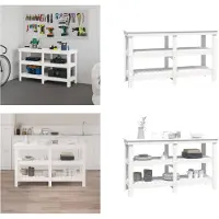 vidaXL Werkbank Weiß 142,5x50x80 cm Massivholz Kiefer - Werkbank - Werkbänke - Lagerbank - Arbeitstisch