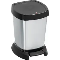 Rotho Kosmetikeimer 6 l PASO, Farbe:Silber metallic