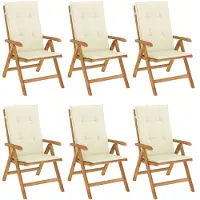 vidaXL Gartenstühle mit Kissen 6 Stk. Massivholz Teak