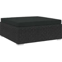 vidaXL Möbel Modular-Fußhocker 1 Stk. mit Kissen Poly-Rattan Schwarz - Gartenstühle 46804