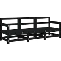 vidaXL 3-tlg. Garten-Lounge-Set Schwarz Massivholz Kiefer