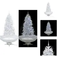 vidaXL Schneiender Weihnachtsbaum mit Schirmfuß Weiß 190 cm - Weihnachtsbäume