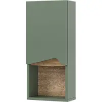 Vicco Badschrank Marelle Grün/Artisan 30 x 67 cm mit Tür und offenem Fach, Model 54402