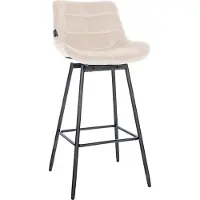 CLP Barhocker Weston schwenkbar Samt HBT: 105x49x56 cm creme Samt