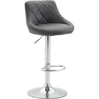 CLP Barhocker Lazio höhenverstellbar und 360 Grad drehbar grau Gestell Farbe chrom