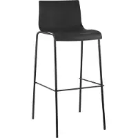 DELUKE Barhocker TENAR - Kunststoff Schwarz 43x48x100 cm Schwarz | Barstuhl Mit Lehne Tresenhocker Tresenstuhl Kneipenhocker Kneipenstuhl