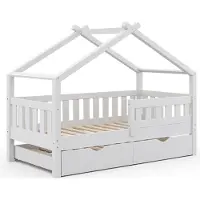 VitaliSpa Hausbett Design Weiß 80x160 cm mit Gästebett, Model 35965