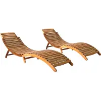 vidaXL Hochwertig Sonnenliegen 2 Stk. Massivholz Akazie 3077360