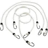 GEKO Hochwertige Transportgummis 10mm x 100cm - 4er Set, strapazierfähig mit Polypropylen-Ummantelung, ideal für sichere Befestigung von leichten Lasten.