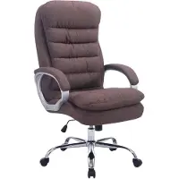 DELUKE Bürostuhl SOUK Stoff - 116x68x77, Braun | Stoff | Metall in Chromoptik Gestell | ergonomische Bürostühle Homeoffice Stuhl mit Rollen