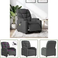 The Living Store Massagesessel Elektrisch Dunkelgrau Stoff