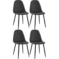 CLP 4er Set Esszimmerstühle Napier gepolstert bis 150 kg belastbar schwarz Material Stoff