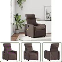 The Living Store Massagesessel Braun Kunstleder