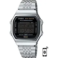 Casio Smartwatch VINTAGE, silber (edelstahlfarben, edelstahlfarben), Smartwatches, Smartwatch, Armbanduhr, Herrenuhr, Damenuhr, Bluetooth,Stoppfunktion,Schrittzähler