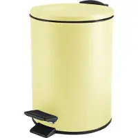 Spirella Kosmetikeimer 3 Liter Edelstahl mit Absenkautomatik und Inneneimer "Adelar" Badezimmer Mülleimer Softclose Abfalleimer gelb