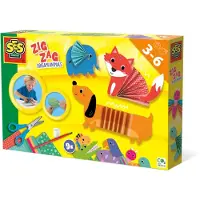 Ses 14026 Zick-Zack-Origami-Tiere - Papierfaltset für Kinder, Origami-Set für Kinder, 3 Jahr(e), Karton