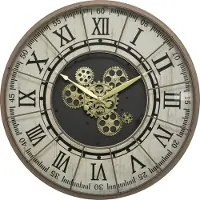 Atmosphera Wanduhr/Wanduhr Stella Mare - Vintage Metall - Dia 57 cm - Metall/Glas - hellbraun