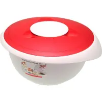 Westmark Rührschüssel mit zweigeteiltem Deckel 3,5 l, weiß/rot, 3155227R