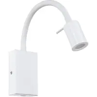 Eglo LED Wandlampe Tazzoli, Wandleuchte mit USB-Anschluss, Wandstrahler mit flexiblem Lesearm, Schlafzimmerlampe, Lampe mit Schalter, warmweiß