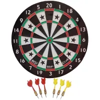 Edco Dartscheibe mit 6 Pfeile Dartspiel Dartboard Dartpfeile Wurfpfeile Dartboard