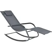 En.casa Schaukelliege Caracena 147x63x89cm Sonnenliege bis 120kg Schwingliege Schaukelnd Dunkelgrau