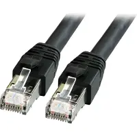 EFB Elektronik RJ45 Patchkabel S/FTP, Cat.8.1,BC, LSZH, 7,5m, zwart, 7,5 m, Cat8.1, S/FTP (S-STP), RJ-45, RJ-45, Schwarz